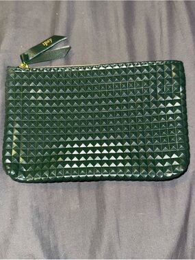 ipsy Dark Green Pyramid-Stud Makeup Pouch